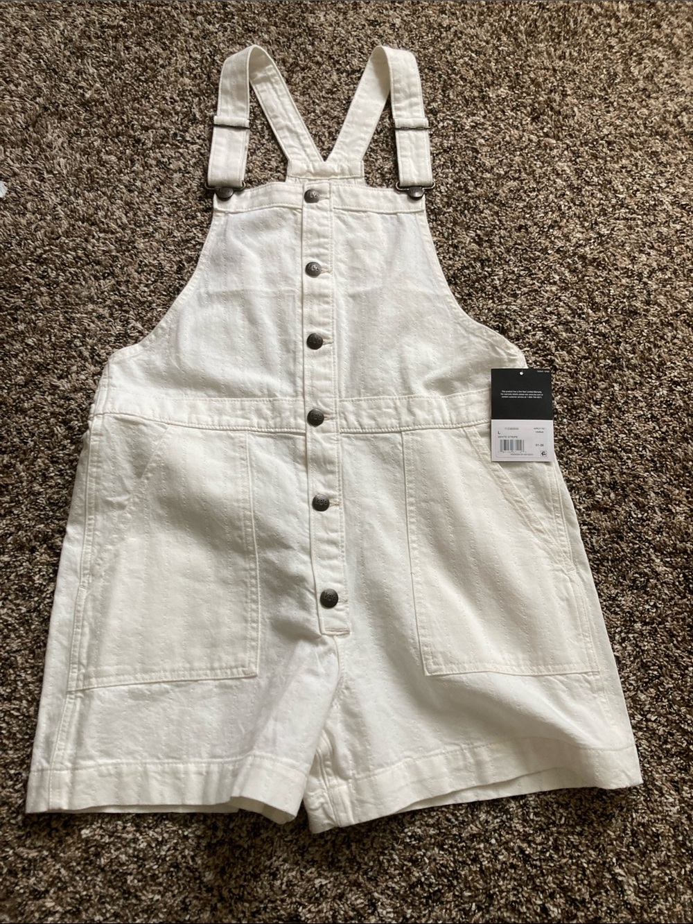 Lee White Denim Short Overalls